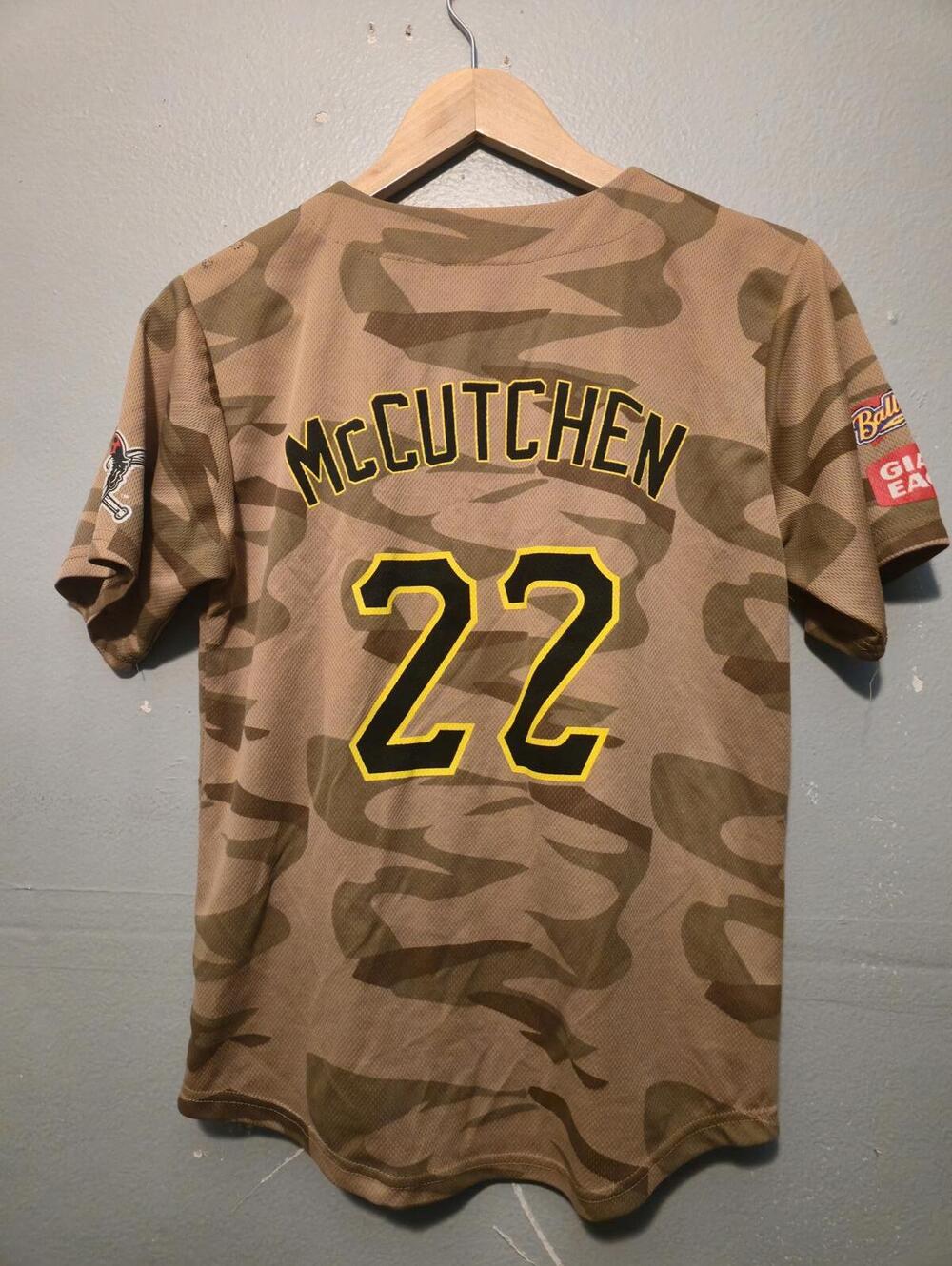 ANDREW MCCUTCHEN Pittsburgh Pirates Camouflage Baseball Jersey #22 YOUTH MEDIUM